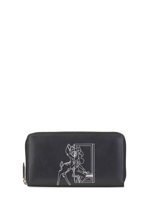 Givenchy Iconic Prints Bambi Long Zip Wallet, Black 